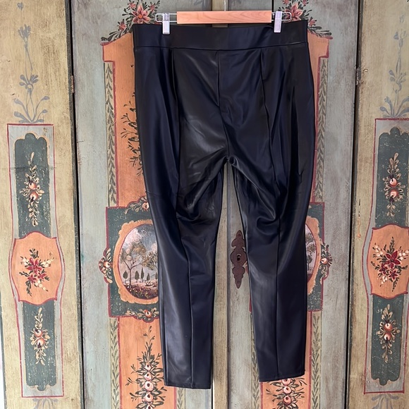 LOFT Nwt Faux leather leggings black size L - Picture 8 of 8